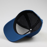 Casquette de baseball personnalisée en PVC caoutchouté à 5 pièces avec logo, casquette de golf imperméable perforée au laser, casquette de sport personnalisable en couleur