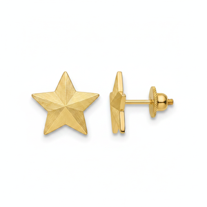 Alla moda 14K/18K orecchini in oro giallo stelle per l'anniversario della festa di matrimonio con pietre di zircone di perle a vite in ottone - Product Image 2