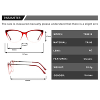 Lunettes de vue anti-lumière bleue en forme de œil de chat en TR90, monture optique tendance OEM