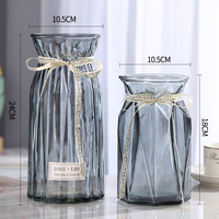 Vase en verre soufflé à la main rond bleu bon marché de taille personnalisée Nouveauté Décoration d'intérieur