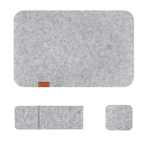 Eco-Friendly Rectangle <b>Felt</b> Placemat Set Slip Washable Table Mats Set of 6 Pcs with Coaster Mats Cutlery Pouches - Product Image 5