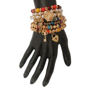 American Style Charm Beaded Bracelet With <b>Gold</b> <b>Plated</b> Beads 2022 Fashion <b>Bangles</b> Crystal Bracelets Luxury Jewelry for Women - Product Image 5