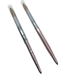 Rose Gold Kim Loại Xử Lý Bán Buôn Cremped Hoặc Vòng Acrylic Nail Bàn Chải Móng Tay Màu Đen Nghệ Thuật Bàn Chải Kolinsky Nail Nguồn Cung Cấp - Product Image 1