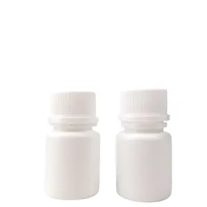 Bouteilles de petites pilules en plastique blanc, 20ml, 20cc, HDPE, conteneur de Capsule, bouteille de vitamine vide avec bouchon inviolable