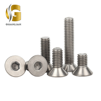 Sekrup Kepala Datar Hex Socket Cap dari Paduan Titanium Kelas 2 Non-Standar DIN 7991 dengan Kepala Tombol Hex Socket Security