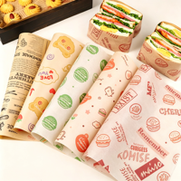 Kertas Pembungkus Sandwich Hamburger Anti Minyak Ramah Lingkungan Biodegradable Grosir, Desain Kustom Ukuran Roti