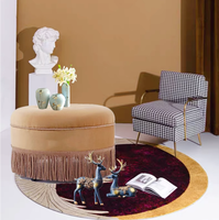 Style moderne américain Tassel Retro Pouf léger luxe tissu canapé tabouret ensemble siège créatif pour salon appartement hôtel villa