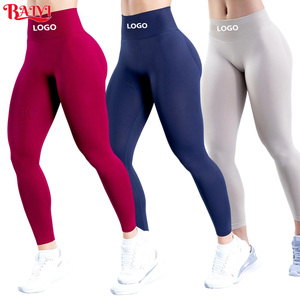 Pantalones de Yoga Personalizados OEM ODM, Control de Abdomen, Cintura Alta, Secado Rápido, Leggings Deportivos de Cintura Alta para Entrenamiento Físico, Deportes Casuales - Product Image 1