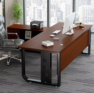 Escritorio Ejecutivo de Madera Sólida para Oficina en Casa con Silla Ergonómica, Escritorio Moderno Minimalista Comercial para Jefes con Almacenamiento - Product Image 4