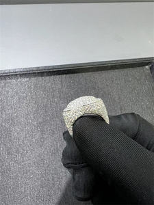 แหวนเงินแท้ทรงหัวใจวินเทจประดับเพชรโมอิสซาไนต์ VVS พร้อมการฝังแบบ Pave และสีที่สามารถเลือกได้ - Product Image 5