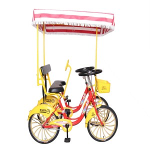 Cadre en acier de haute qualité côte à côte tandem deux sièges quadricycle <span class=keywords><strong>2</strong></span> personnes voyage vélo de ville vélo famille vélo touristique - Product Image 2