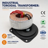 Transformator Toroidal Hemat Energi 220V ke 12V 24V Tegangan Rendah untuk Pencahayaan LED Sistem Otomasi Rumah Sistem Keamanan CE RoHS