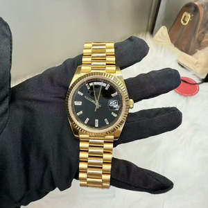 Montre mécanique 2025, double calendrier en or, montre d'affaires gravée au diamant - Product Image 1