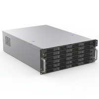 Casing Server Rak 24-Bay 4U dari Aluminium Alloy, Hot Swap SATA SAS Backplane, Kipas Pendingin, Chassis Industrial, USB, PSU Industrial High-End