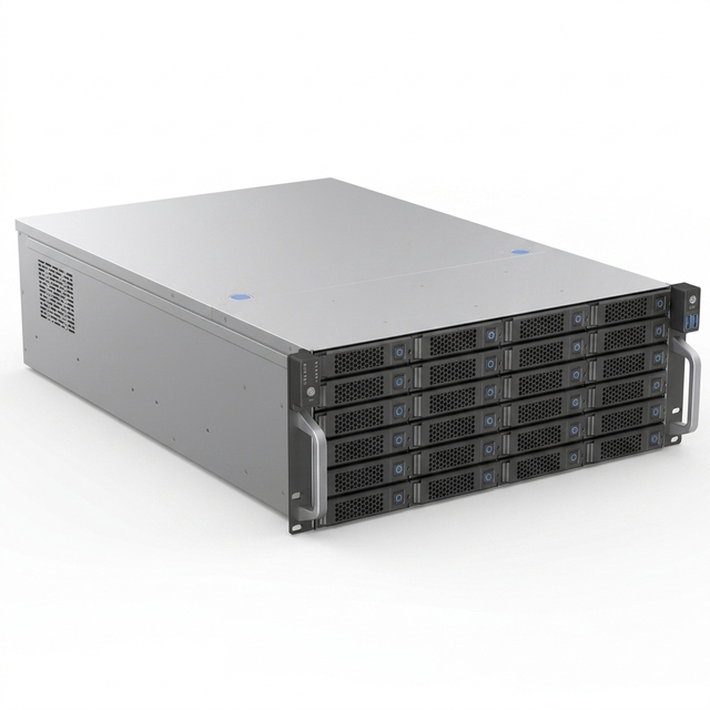 24-Bay 4U Aluminum Alloy Rack Mount Server Case Hot Swap SATA SAS Backplane Cooling Fans Industrial Chassis USB High Industrial