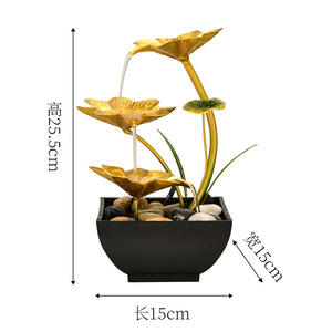 Humidificateur de bureau Golden Lotus Water Feature, bassin noir, électrique, décoration intérieure, cadeau - Product Image 5