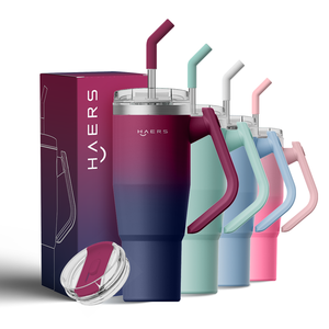 Sıcak satış yeniden kullanılabilir seyahat bardağı yalıtımlı toz boya stokta pipetli bardak kolu - Product Image 2