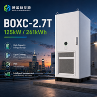 Système de stockage d'énergie solaire 261 kWh, commercial et industriel, LiFePO4, refroidissement liquide, IP65, extérieur, intelligent, CAN/RS485, hybride, réseau