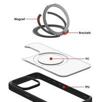 Support de téléphone antichoc robuste en acier inoxydable usiné CNC par électroérosion à fil, rotation à 360° pour iPhone 17 16 15