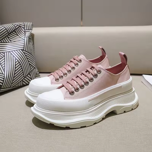 Zapatillas de lona de diseño para mujer, modernas, personalizadas, blancas, estilo casual, de lujo, con cordones, gruesas, para mujer y hombre - Product Image 1