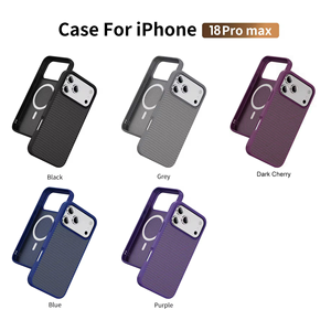 Funda Magnética Integrada para iPhone 18 17 16 Pro Max, Parte Trasera de Fibra de Carbono, Protección de Pantalla y Cámara, Antigolpes - Product Image 1