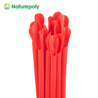 Cuillère-paille PLA biodégradable et compostable, écologique, pour boissons glacées, smoothies, glaces et fournitures de fête