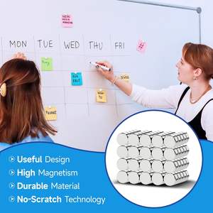 강력한 자성 재료 냉장고 자석 실버 니켈 원형 소형 미니 사이즈 냉장고, 화이트보드, 수학, 사무실 및 가정용 - Product Image 4
