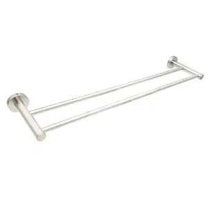 Cheap Price Wall Mounted 304 Stainless Steel Double Towel Holder Bathroom Towel Shelf Shower Room Towel Bar