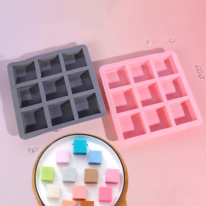 Reusable Easy Release DIY Handmade <b>Soap</b> Making <b>Molds</b> 9 Cavity Straight Corner Square Silicone <b>Soap</b> <b>Molds</b> - Product Image 1