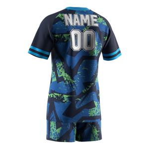 Ropa Deportiva para Hombre, Camiseta Deportiva de Cuello Redondo de Secado Rápido, Pantalones Cortos y Camiseta para Rugby, Diseño OEM - Product Image 2