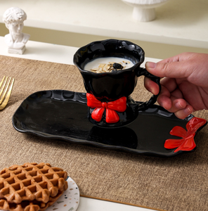 Taza de cerámica Original de alta apariencia con pajarita exquisita taza de té de la tarde <span class=keywords><strong>para</strong></span> el hogar <span class=keywords><strong>regalos</strong></span> novedosos - Product Image 5