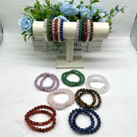Vente en gros 8mm de pierre ronde de cristal de pierres précieuses de cristal de perle Bracelet élastique de bijoux Chakras Bracelets pour des cadeaux