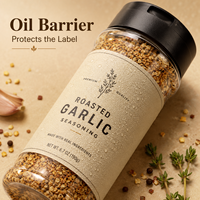 Autocollants personnalisés de luxe pour pots à épices, étiquettes en vinyle imperméables de qualité alimentaire avec logo personnalisé pour l'organisation de la cuisine et du garde-manger