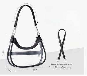 Borsa trasparente trasparente Best-Seller transfrontaliera borsa trasparente con ascella in PVC borsa a tracolla portatile impermeabile per eventi da stadio - Product Image 2