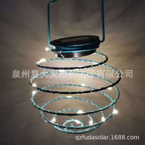 Lámpara Solar de Alambre de Hierro en Espiral con Luz LED, Lámpara Decorativa Colgante para Jardín Exterior, Portátil con Batería Incluida - Product Image 3