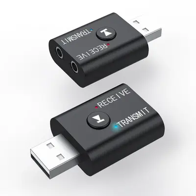 Adaptateur USB 2-en-1 sans fil BT 5.0, pour ordinateur, télévision, ordinateur portable, casque d'écoute, récepteur