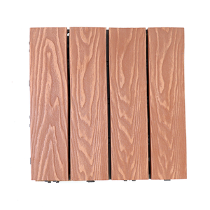 Baldosas de Madera Sintética WPC Antideslizantes e Impermeables de 300 x 300 mm, Diseño Cuadrado Moderno, para Terrazas Exteriores, Suministro Directo de Fábrica - Product Image 1