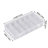 Boîte de rangement transparente en PP à 18 compartiments avec séparateurs amovibles 23,2*11,8*4,2 cm, étui organisateur de perles pour loisirs créatifs, bijoux et quincaillerie