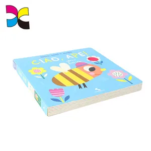 Printing Board Book Bulk Manufacture Full Color Environmental Soy Bean Ink Printing Custom Board Flap Books For Kids