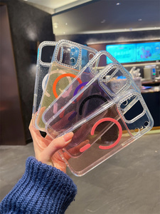 เคสโทรศัพท์ใสแบบไล่สีวิบวับ แม่เหล็กในตัว สำหรับ iPhone 17 16 15 14 Pro Max  ตกแต่งเพชร  ฝาหลังใส IMD ป้องกันการกระแทก - Product Image 6