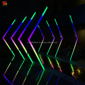 SMOOTH Stainless Steel Wedding <b>Backdrop</b> <b>with</b> Mirror Design Gold Color 100x220cm Size and Big Metal <b>Stand</b> - Product Image 3