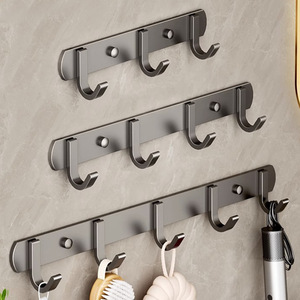 Wall Mounted Adhesive <b>Hooks</b> 3 4 5 6 7 8 <b>Hooks</b> Self Adhesive For <b>Kitchen</b> Bathroom Door Wall Storage - Product Image 1