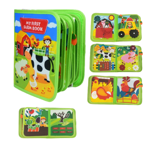 2025 thiết kế mới Montessori giáo dục cuốn sách bận rộn thiết lập trẻ em của đầu giáo dục trang trại yên tĩnh cuốn sách cảm thấy hình vuông trẻ em 'học tập - Product Image 2