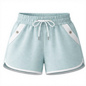 Pantalones Cortos de Cintura Media para Hombre, 100% Algodón, con Cordón y Bolsillos, Color Sólido Informal, Tejido de Punto Transpirable, Secado Rápido, Ecológicos - Product Image 1