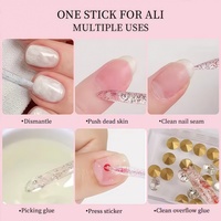100 pièces de bâtonnets réutilisables à paillettes de cristal, outil de nail art double extrémité, repousse-cuticules et dissolvant, baguette de manucure pour points acryliques et diamants
