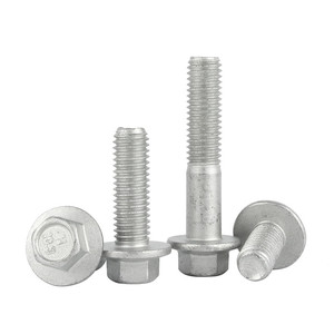 Boulon à bride en acier inoxydable DIN6921 métrique M5 M6 M8 M10 M12 <span class=keywords><strong>M13</strong></span> 1/4 20x1/2 "boulons et écrous à tête hexagonale à bride - Product Image 1