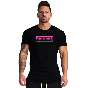 Camiseta de Verano para Hombre, Informal, Estampada, de Algodón, Manga Corta, Deportiva, para Gimnasio, Correr, Ajuste Regular, Estilo Hip Hop - Product Image 1