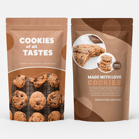 Sachets personnalisés imprimés pour biscuits, pochettes verticales refermables en plastique Mylar avec fermeture éclair pour bonbons et biscuits, sacs de vente au détail OEM