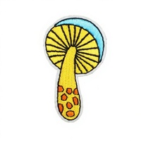 Nouveau Patch en tissu tissé écologique, décoré en chenille, brodé jaune, thème été, motif œil protecteur, thermocollant et à coudre, pour chapeaux et vêtements XS003