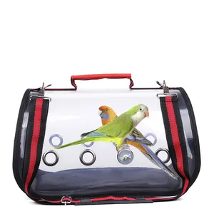 Pet Cage Bird Portable Clear Transparent Pet Travel Bag Breathable Bolsa De Viaje Para Mascotas Bird Large Parrot Cage